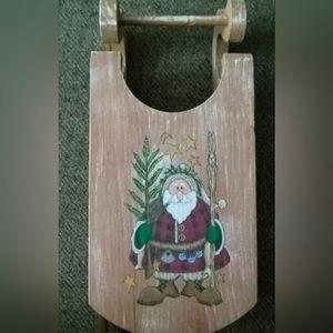 Vintage St. Nick on a wooden sleigh